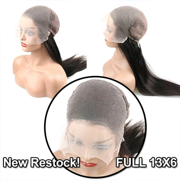13x6 HD Full Lace Frontal Wigs Invisible HD Lace Kinky Straight Front Wigs Pre Bleached Knots Plucked Hairline