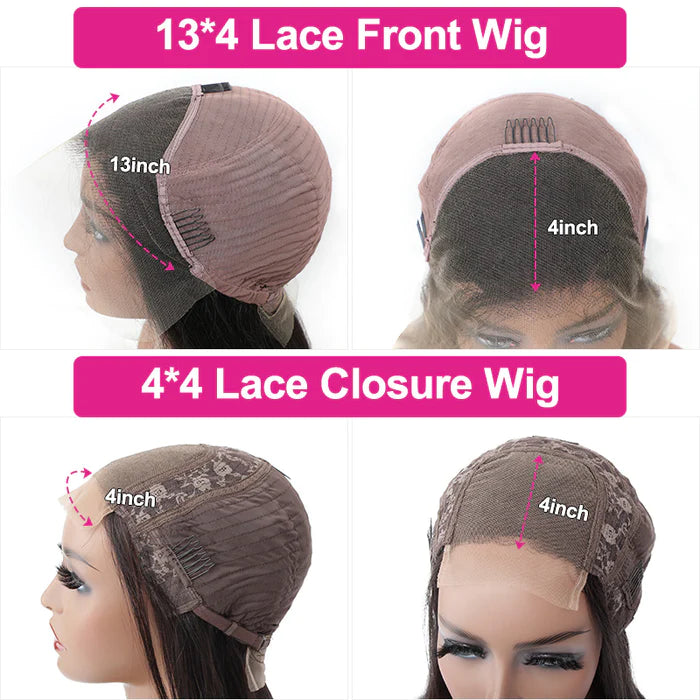 Blonde Highlights Body Wave Human Hair Wigs with Bangs Glueless HD Lace Front Wigs