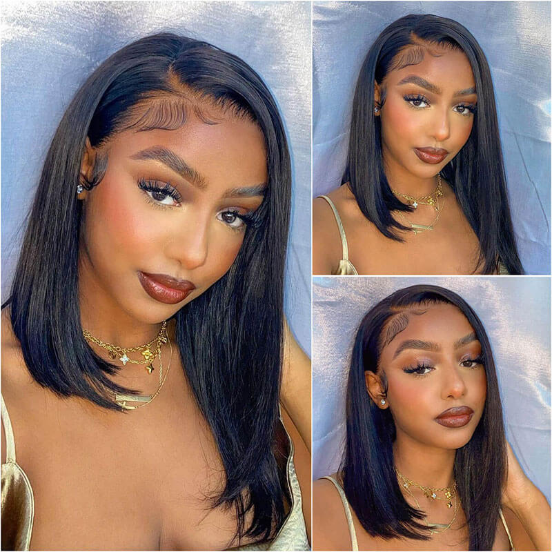 Subella Hair Bob Hair Wigs Straight 13x4 HD Transparent Lace Front Wigs 100% Human Virgin Hair Wigs