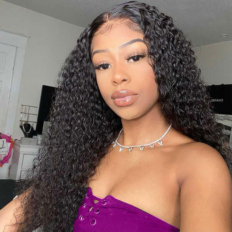 Subella Hair Curly HD Transparent Lace Front Wig Pre Plucked Natural Hair Liner 100% Human Virgin Hair Wigs