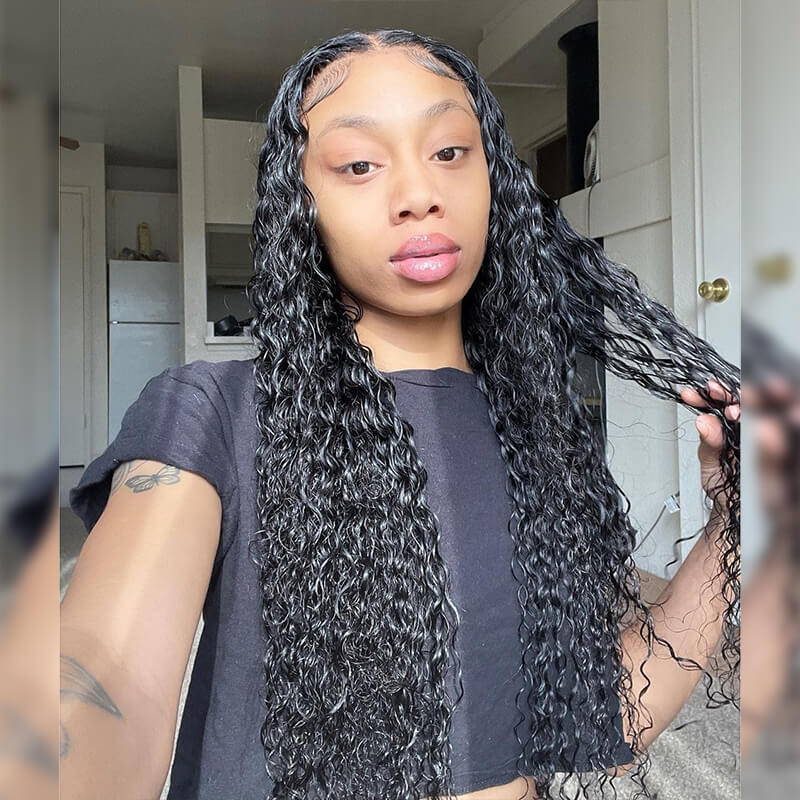 Subella Hair Curly HD Transparent Lace Front Wig Pre Plucked Natural Hair Liner 100% Human Virgin Hair Wigs