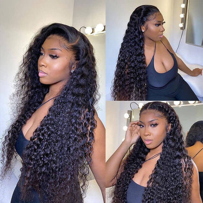 Subella Hair Deep Wave HD Transparent Lace Wigs 13*4 Frontal Wigs Human Hair Wigs