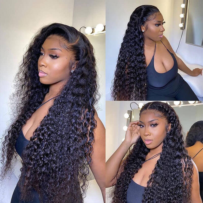 Subella Hair Deep Wave HD Transparent Lace Wigs 13*4 Frontal Wigs Human Hair Wigs