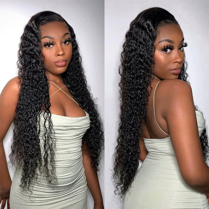 Water Wave 13x6 HD Transparent Lace Front Wig Brazilian Water Wave Lace Wigs With Pre Plucked