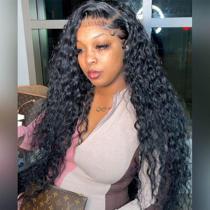Water Wave 13x6 HD Transparent Lace Front Wig Brazilian Water Wave Lace Wigs With Pre Plucked