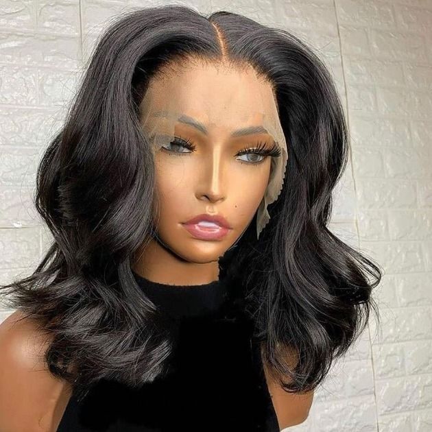 Glueless Body Wave Bob Wigs Pre Cut Lace Front Wig 12A Grade Short Cut Style