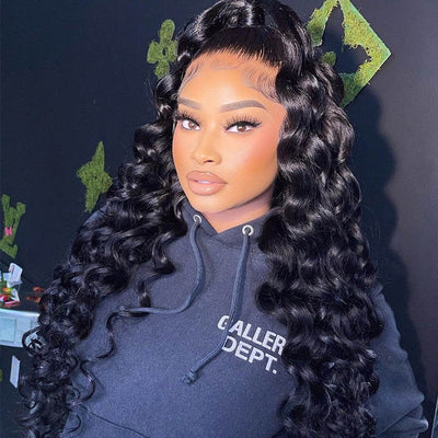Subella Bouncy Loose Wave HD Transparent Lace Front Wigs Unprocessed Glueless Human Hair Wig