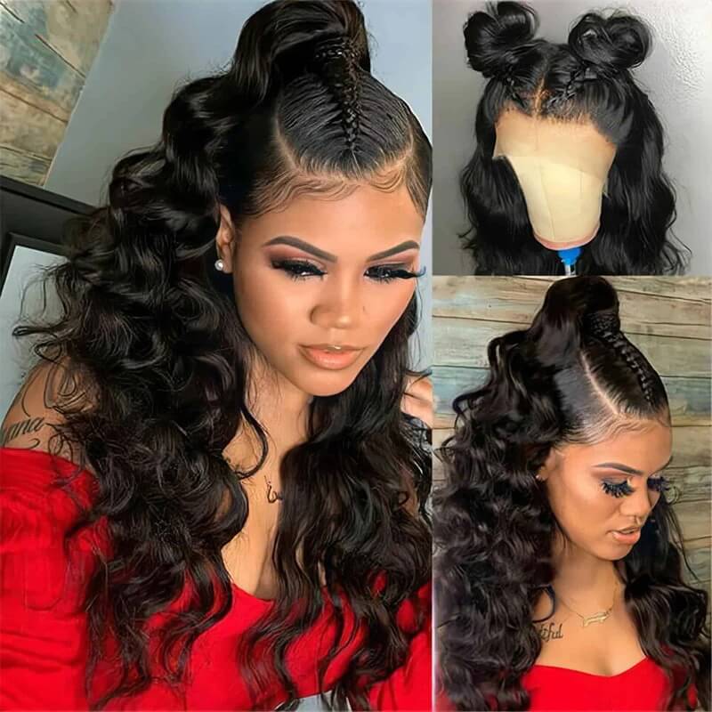 Subella Bouncy Loose Wave HD Transparent Lace Front Wigs Unprocessed Glueless Human Hair Wig