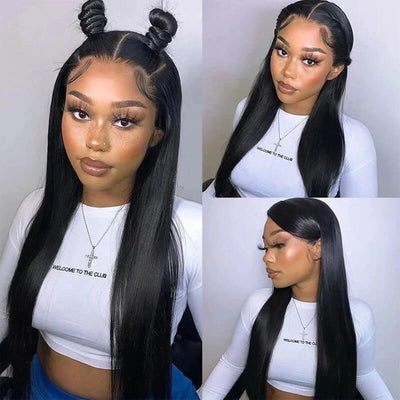 Breathable 360 Lace Wig Pre Plucked Straight Human Hair Wig Natural Hairline