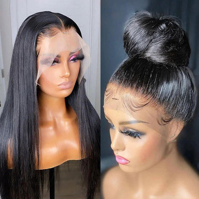 Breathable 360 Lace Wig Pre Plucked Straight Human Hair Wig Natural Hairline
