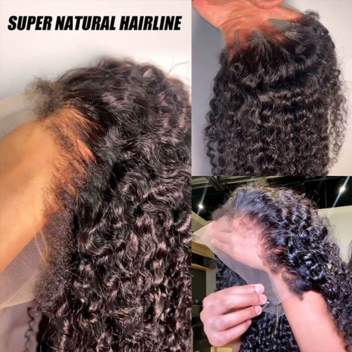 4C Hairline Wigs Kinky Curly Wigs 13x4/ 4x4/ 5x5 HD Lace Front Wig With Curly Baby Hair Realistic Hairline