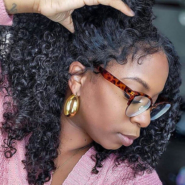 Type 4C Hairline Kinky Edges Curly Glueless Wig 8x5 Pre Cut Lace Human Hair Wigs Special Offer