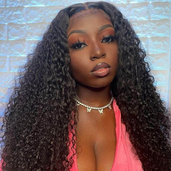 Curly 5x5 HD Lace Human Hair Wigs Pre Plucked Lace Closure Wig