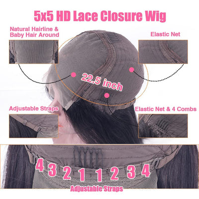 Flash Sale $99  20Inch Straight Wigs 5*5 HD Transparent Lace Wigs