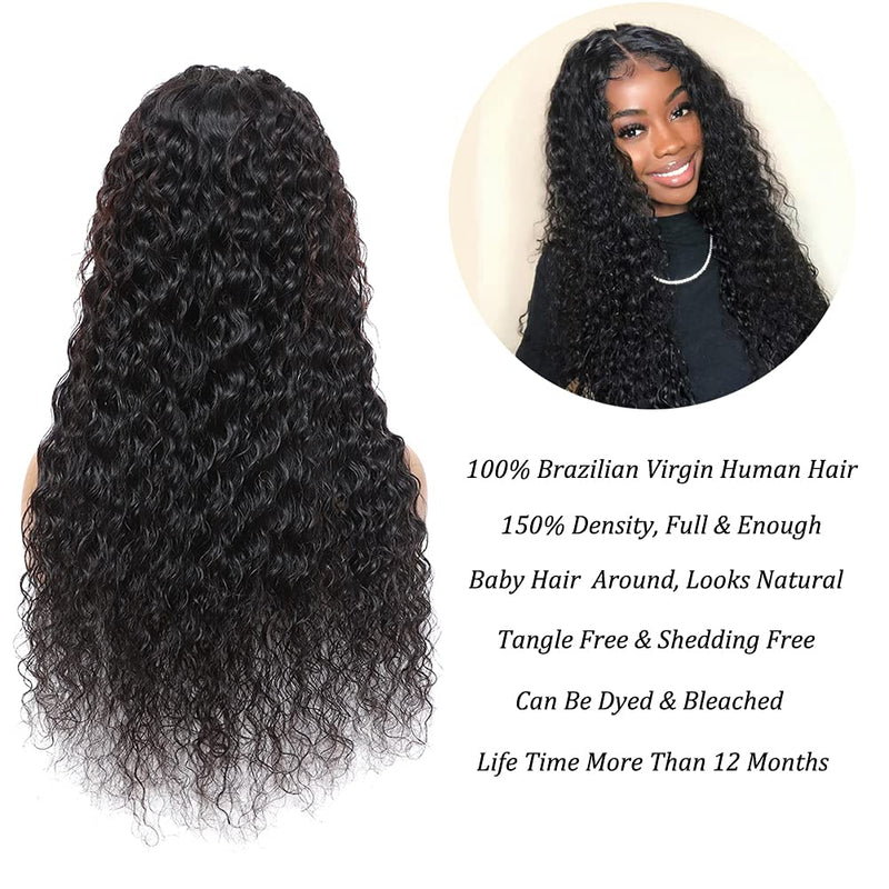 $89.9 Super Deal |  24Inch Water Wave 4x4 Transparent Lace Closure Wigs (No Code Available) Flash Sale