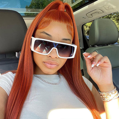 Subella Hair Ginger Color 13x4 HD Lace Front Wig Straight Colored Human Hair Wigs