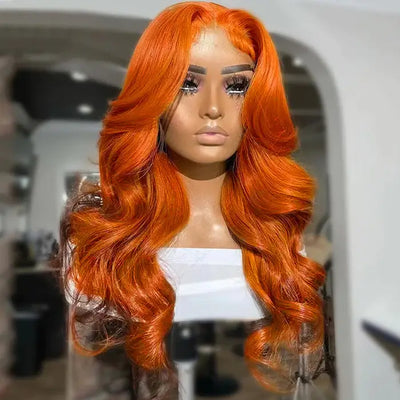 Subella Hair Ginger Color 13x4 HD Lace Front Wig Body Wave Colored Human Hair Wigs
