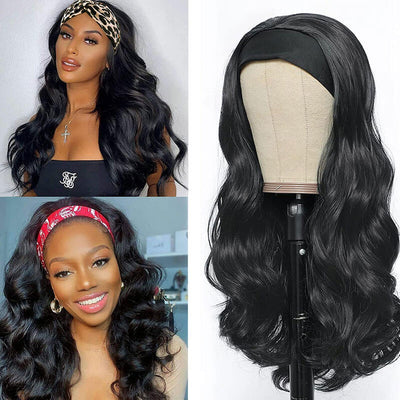 New Headband Wig Body Wave Natural Color Human Virgin Hair Wig Headband Half Wig