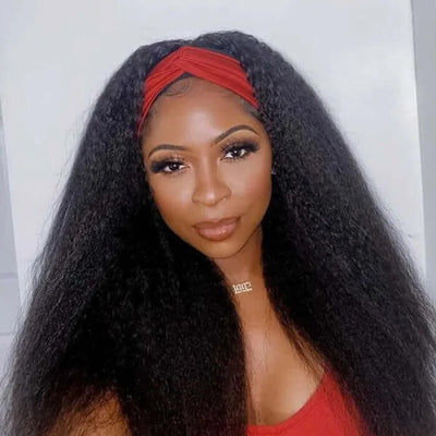 Subella Hair Kinky Straight Headband Wig Glueless Wigs Human Hair Headband Wigs For Women