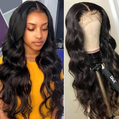Subella Hair T Part HD Transparent Lace Wig Body Wave Human Hair