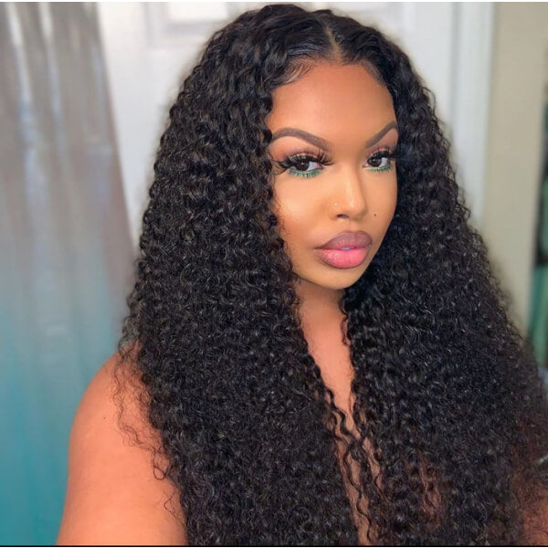 T Part Lace Wig HD Transparent Lace Wig Afro Kinky Curly Human Hair Wigs