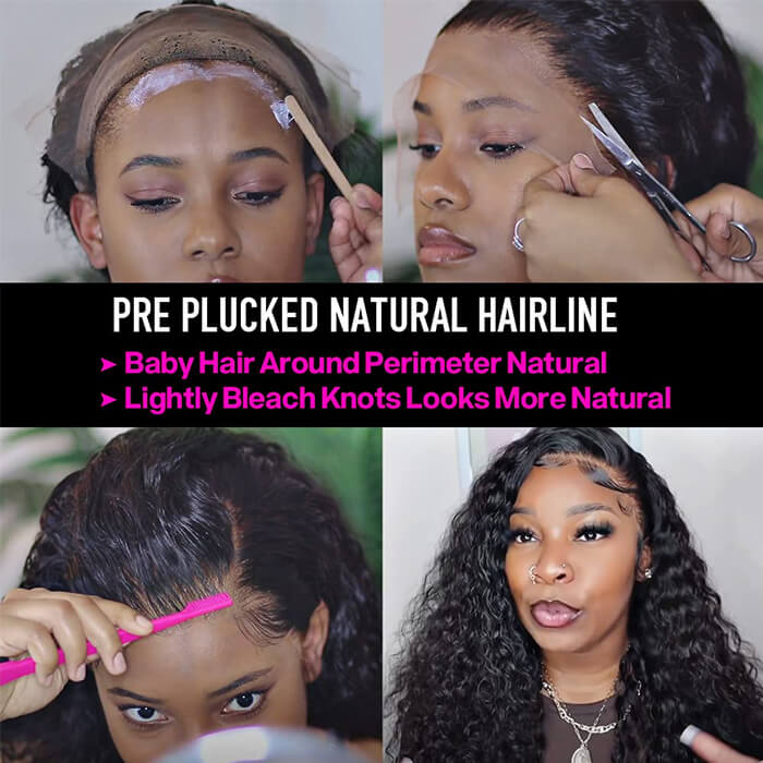 $89.9 Super Deal |  24Inch Water Wave 4x4 Transparent Lace Closure Wigs (No Code Available) Flash Sale