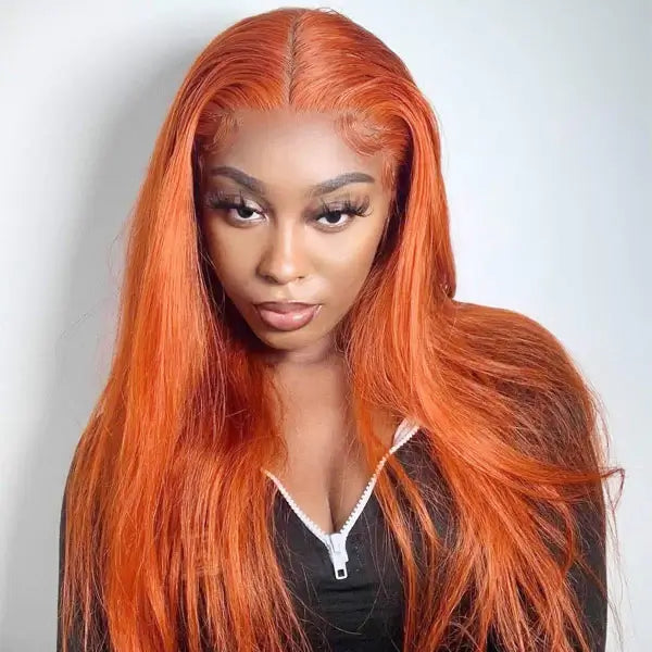 Subella Hair Ginger Color 13x4 HD Lace Front Wig Straight Colored Human Hair Wigs