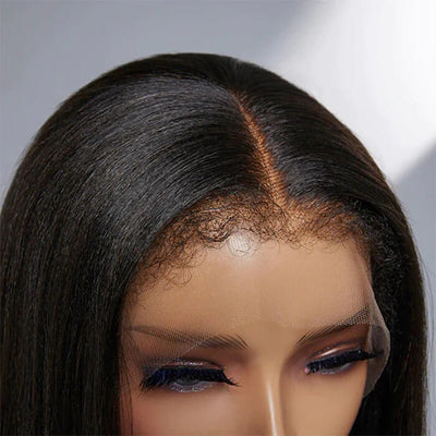 Type 4C Edges Hairline Wigs Curly Baby Hair 13X4 HD Lace Front Human Hair Wigs Straight Hair Wigs